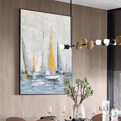 Regatta Seascape Oil Painting - Kline Collective