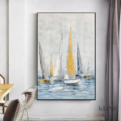 Regatta Seascape Oil Painting - Kline Collective