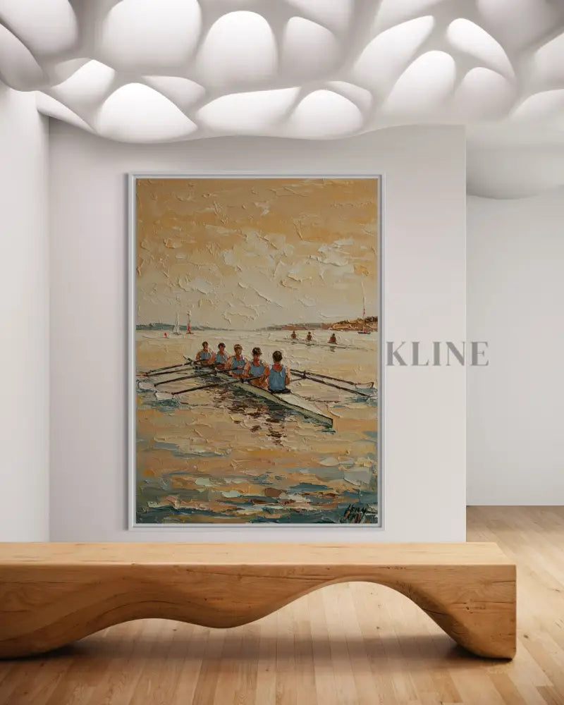 Regatta Horizon - Hand Painting Art mural de salle à manger