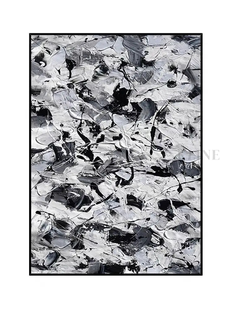 Rhythm of the Pond - Hand Painting Schwarz-Weiß-Gemälde