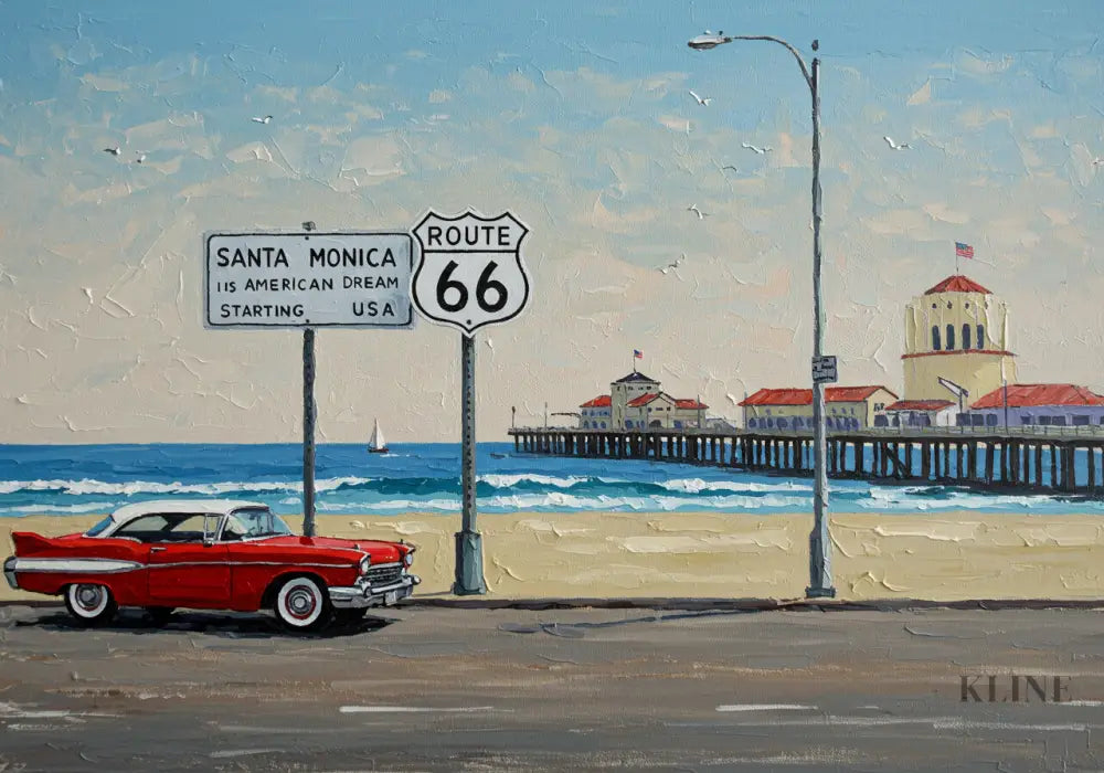 Route 66 Reverie - Hand Painting 