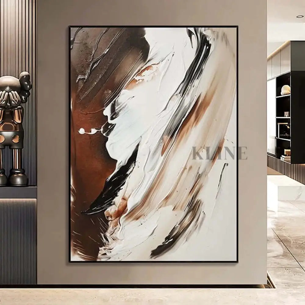 Rustic Hues and Ivory Echoes - Hand Painting Large Wall Art