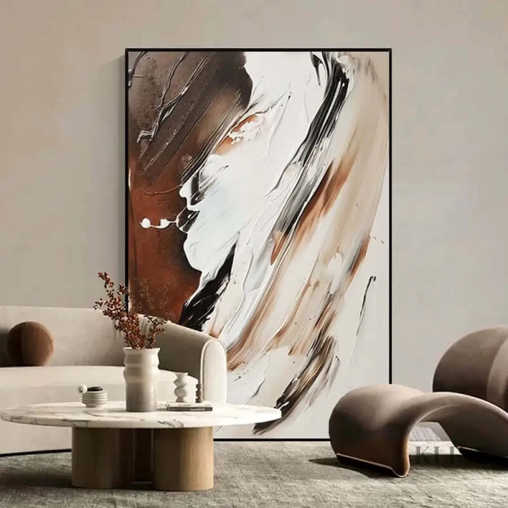 Rustic Hues and Ivory Echoes - Hand Painting