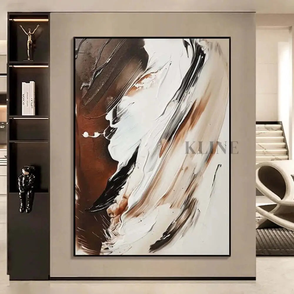 Rustic Hues and Ivory Echoes - Hand Painting Large Wall Art