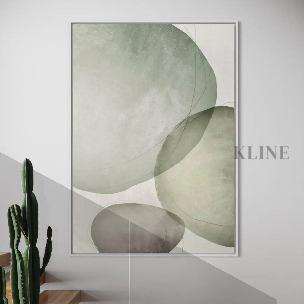 Sage Green Circles - Hand Painting 