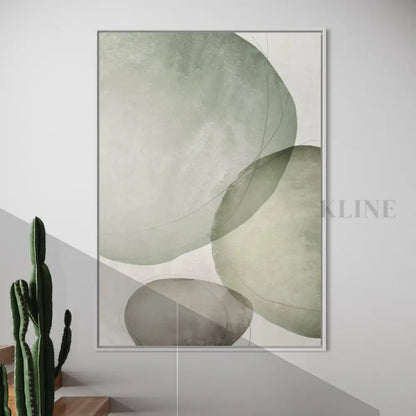 Sage Green Circles - Hand Painting