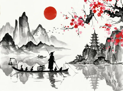 Sakura Reflections - Hand Painting
