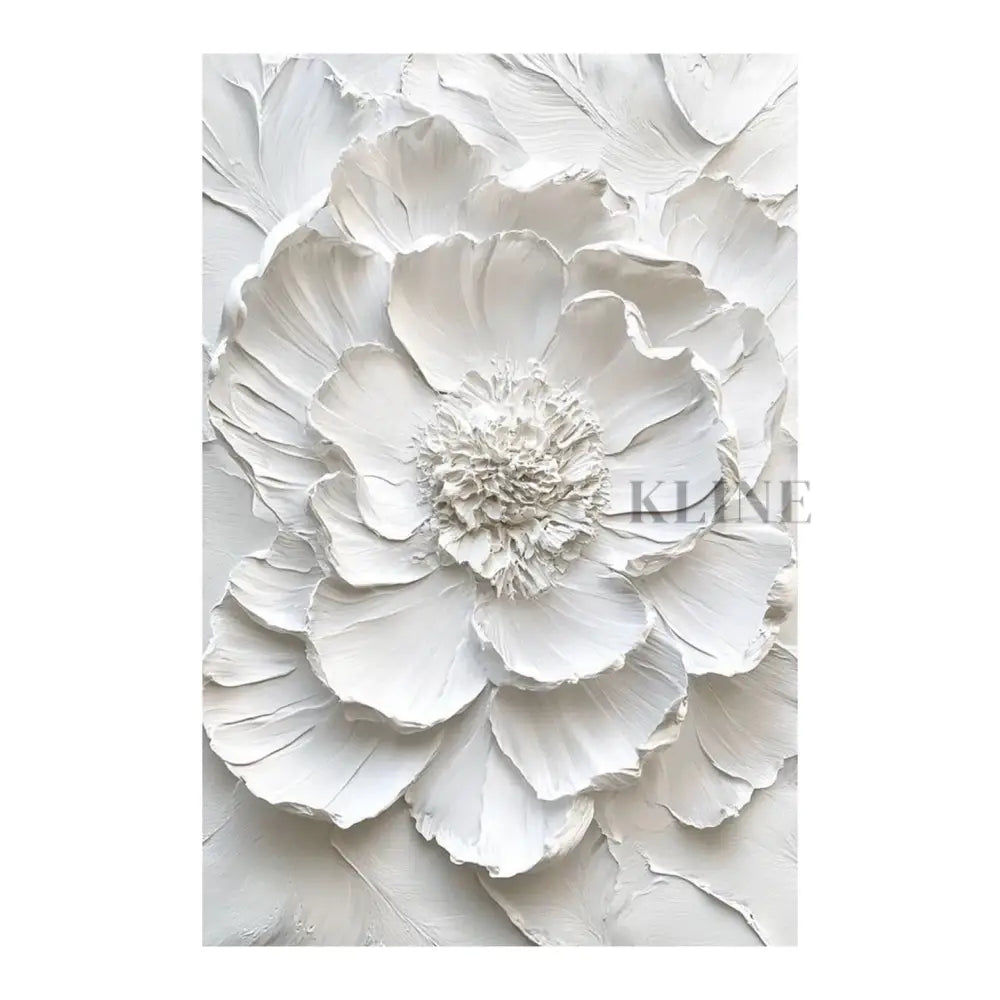 Sculpted Blossom - Hand Painting Arte de la pared de la lona