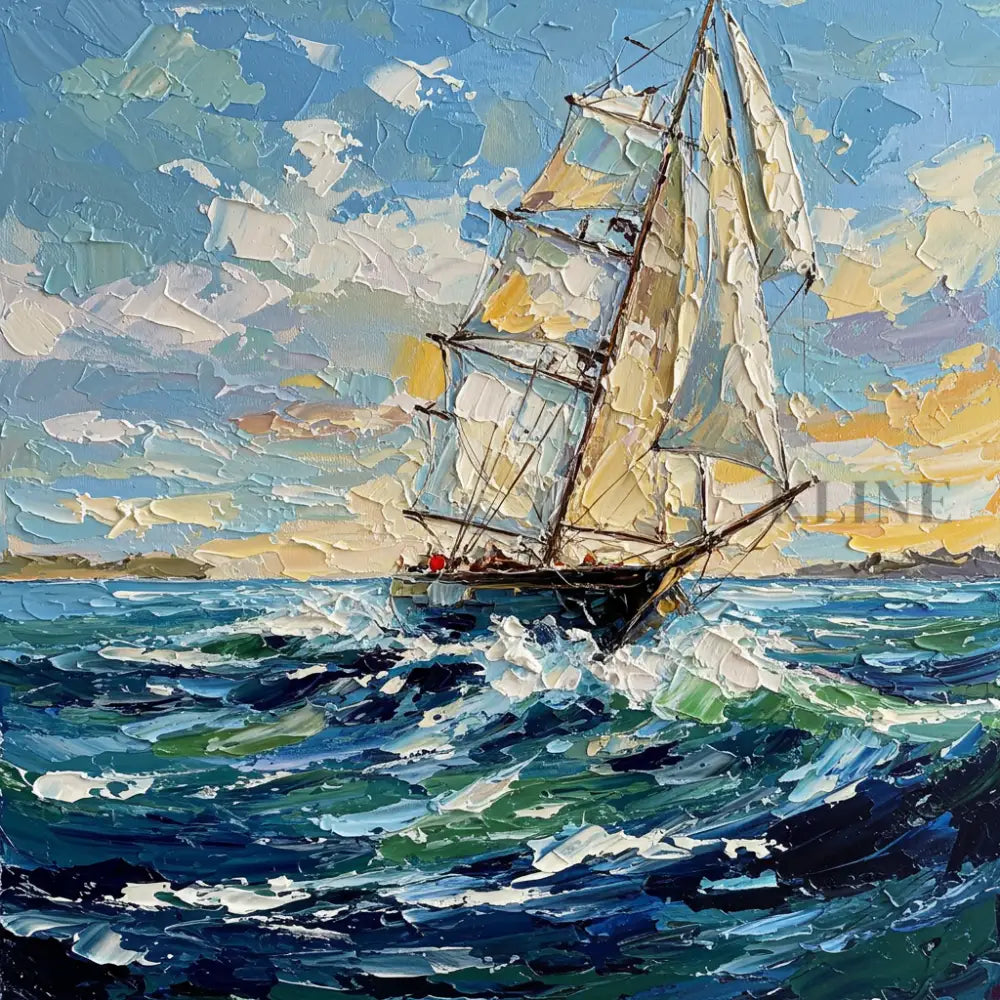 Seaborne Grace - Hand Painting لوحات المناظر البحرية