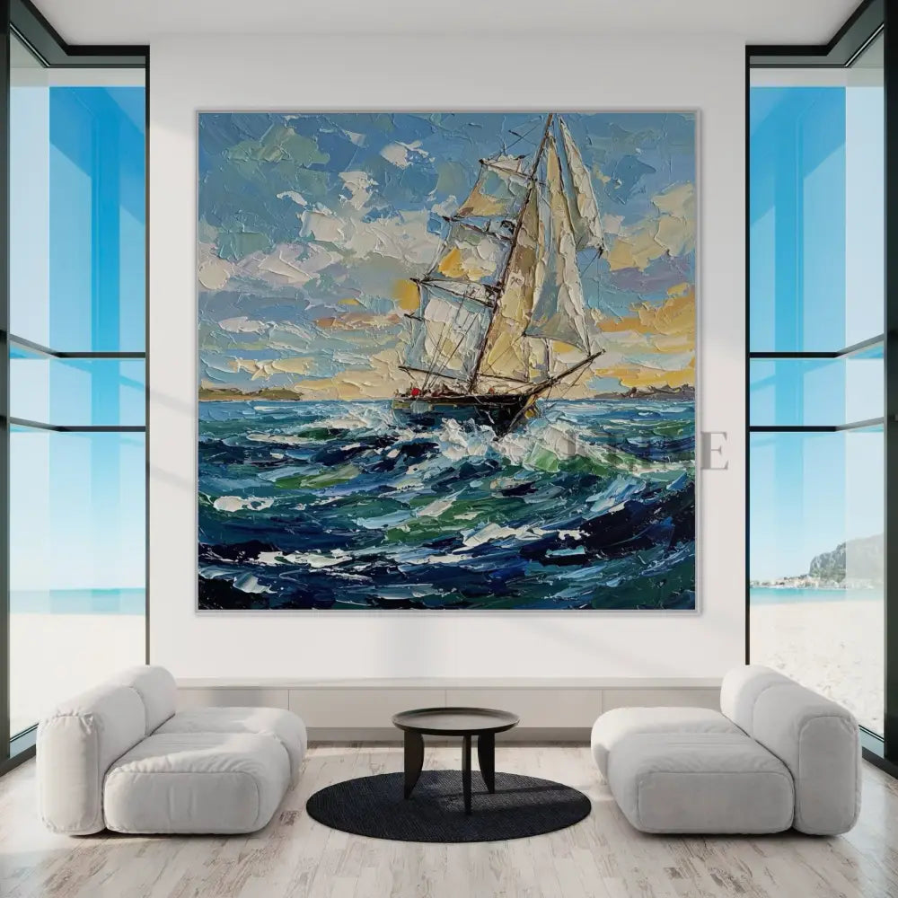 Seaborne Grace - Hand Painting Lounge Wall Art