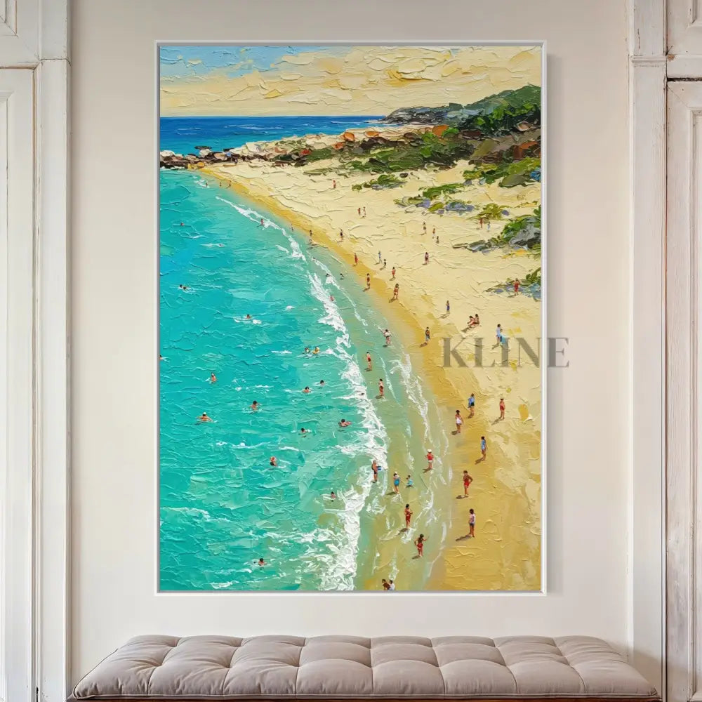 Seaside Serenity - Hand Painting Arte de la pared del comedor