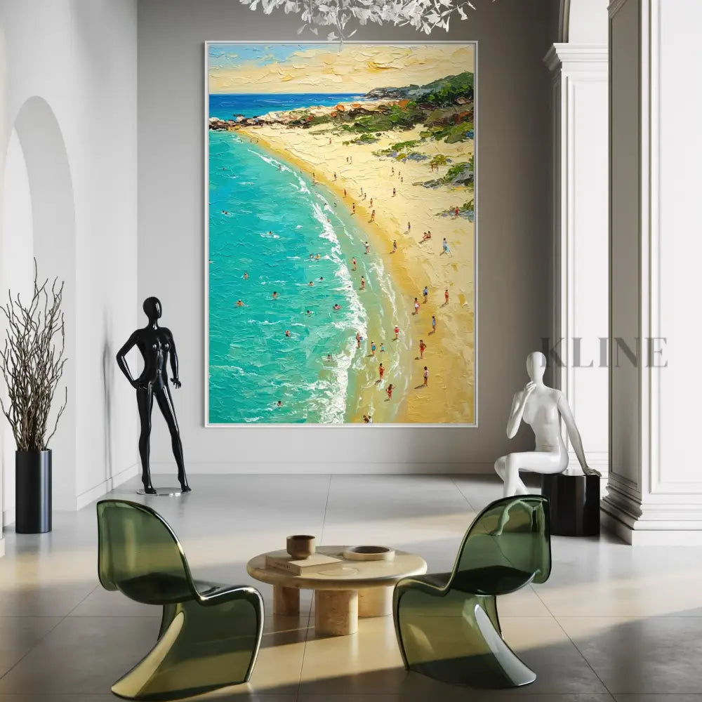 Seaside Serenity - Hand Painting لوحات المناظر البحرية