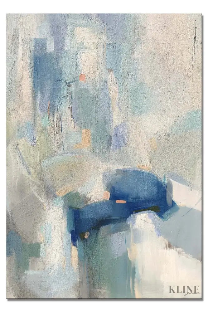 Serenova Custom Size artwork featuring soft white and blue tones, evoking tranquility and harmony for a serene atmosphere.