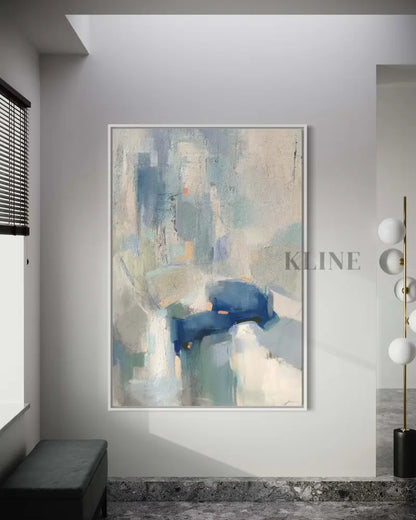 Serenova Custom Size artwork featuring soothing blue and white tones, creating a serene and tranquil atmosphere.