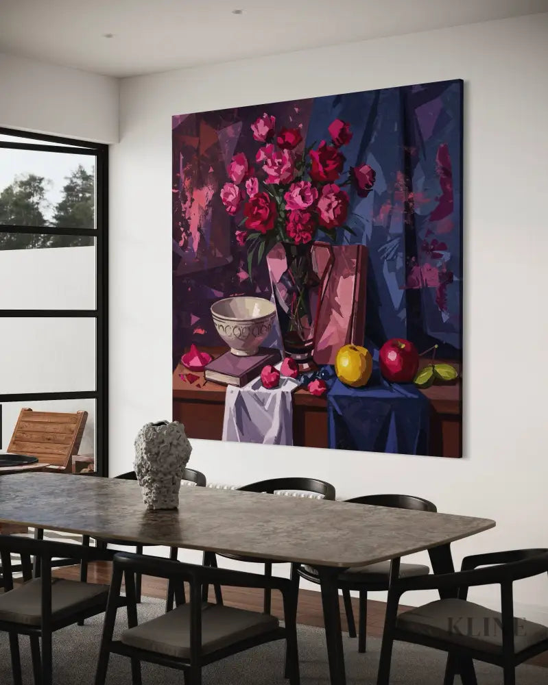 Shattered Petals - Hand Painting Purple Wall Art