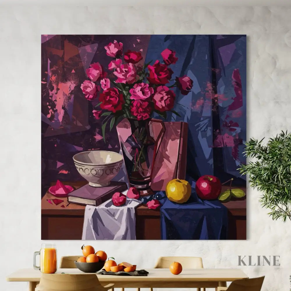 Shattered Petals - Hand Painting Purple Wall Art