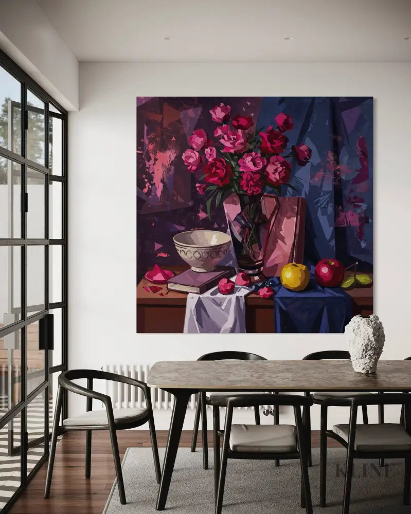 Shattered Petals - Hand Painting Purple Wall Art