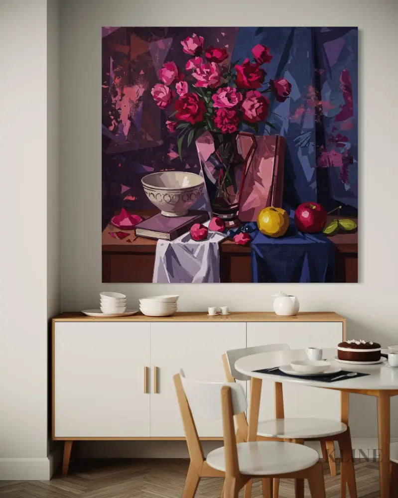 Shattered Petals - Hand Painting Purple Wall Art