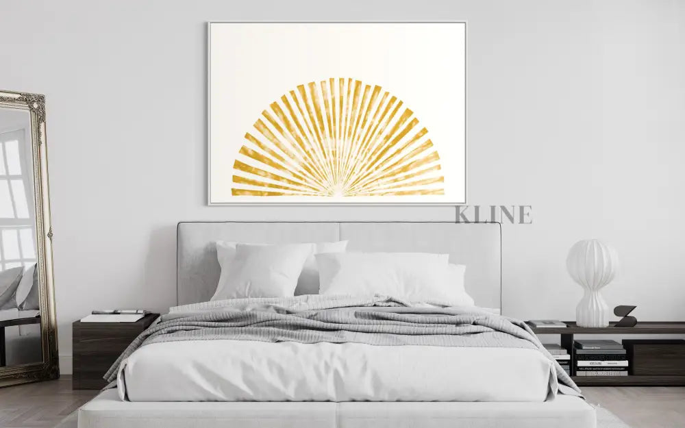 Shibori Sun Burst - Hand Painting Arte de la pared del comedor