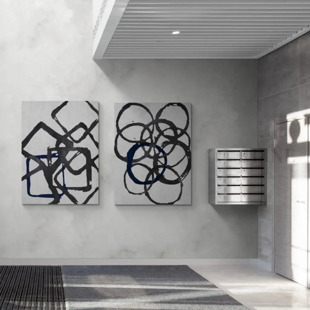 Shift and Lapse - Kline Collective Peintures en noir et blanc