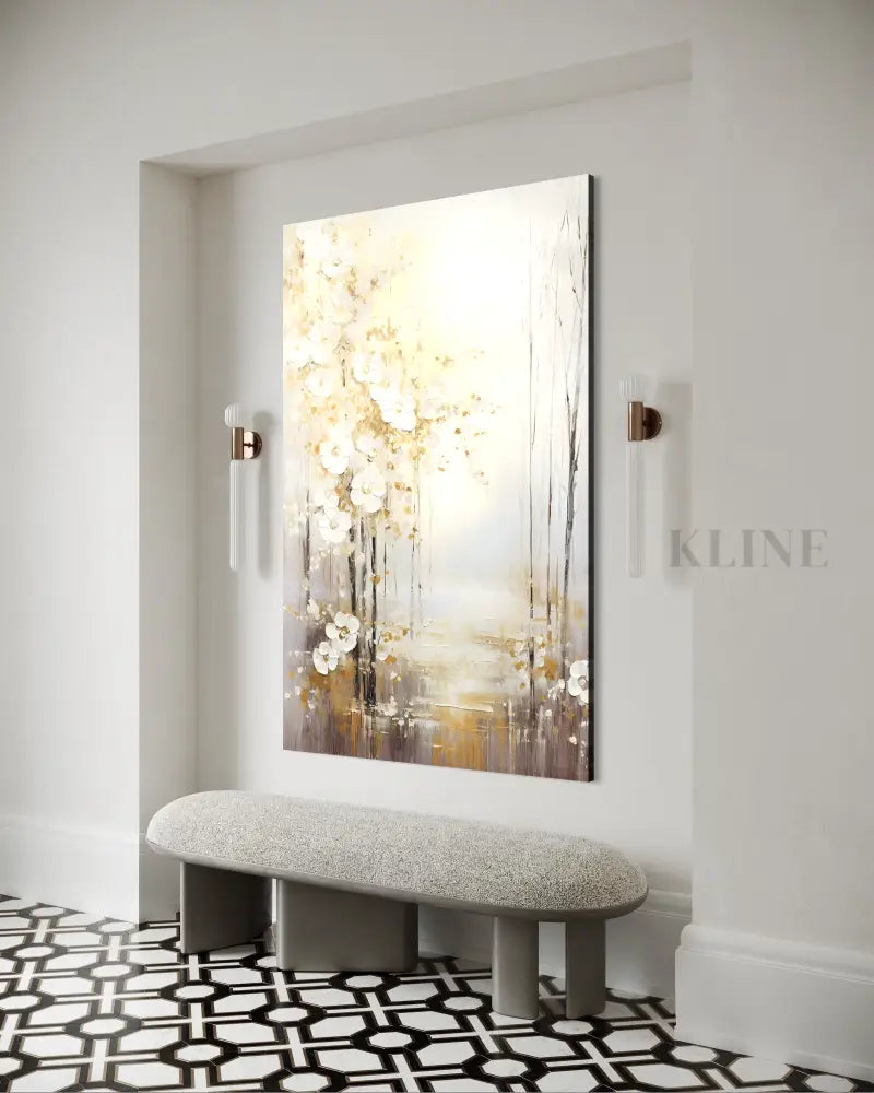 Silent Forest Floral Textured Painting - Hand Painting 