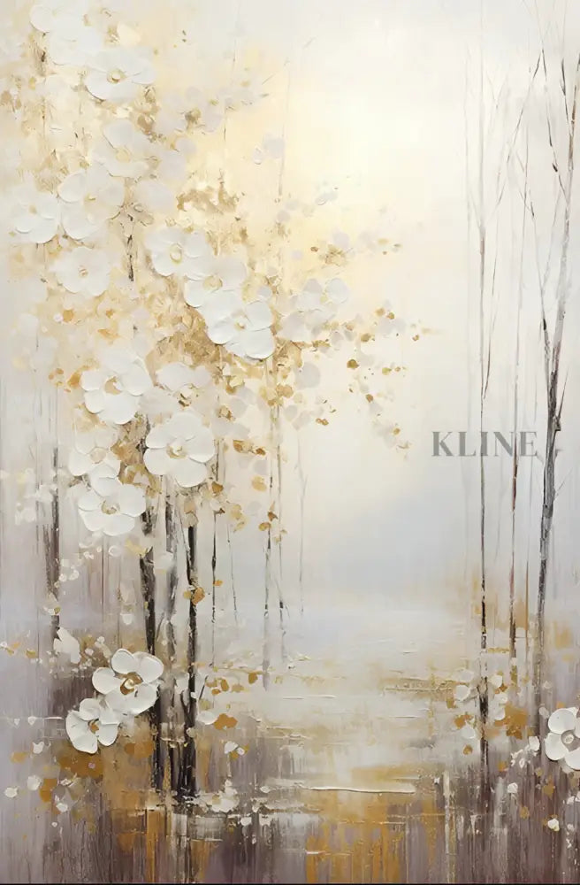 Silent Forest Floral Textured Painting - Hand Painting 
