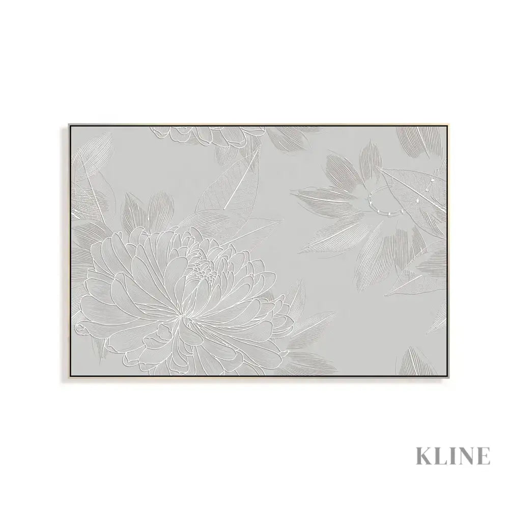 Silver Flowers - Hand Painting 