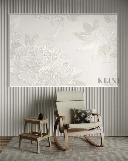 Silver Flowers - Hand Painting