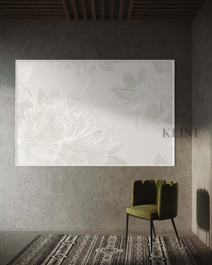Silver Flowers - Hand Painting