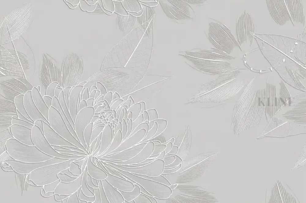 Silver Flowers - Hand Painting Luxury Wall Art