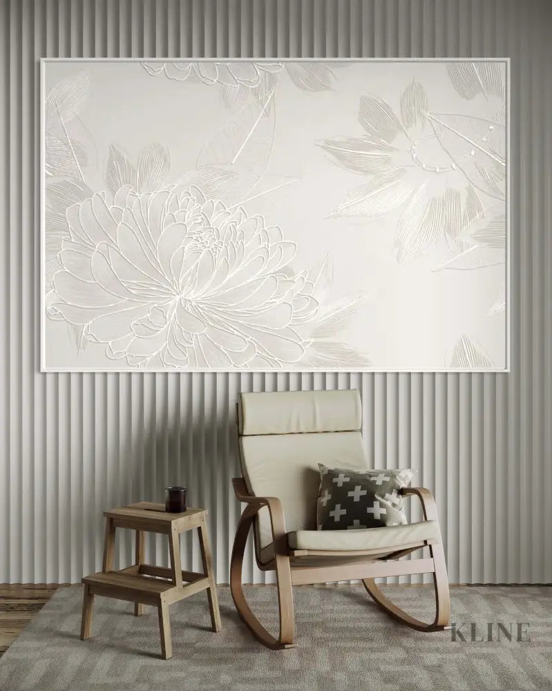 Silver Flowers - Hand Painting 