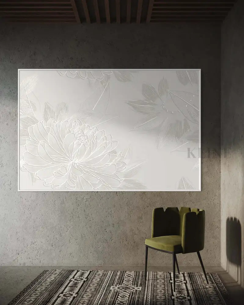 Silver Flowers - Hand Painting