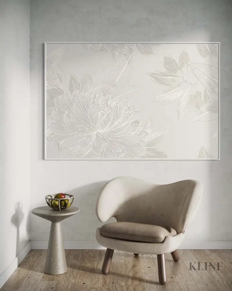 Silver Flowers - Hand Painting 