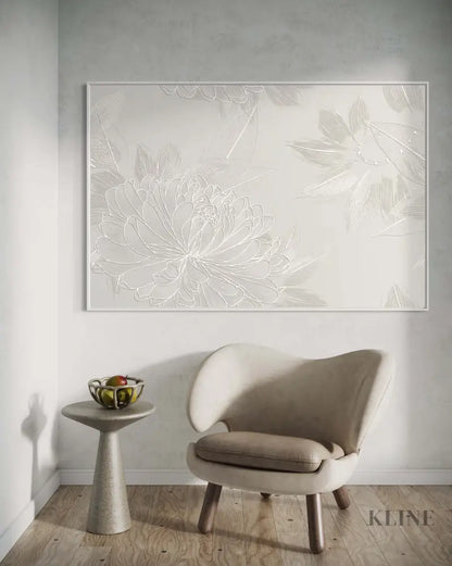 Silver Flowers - Hand Painting
