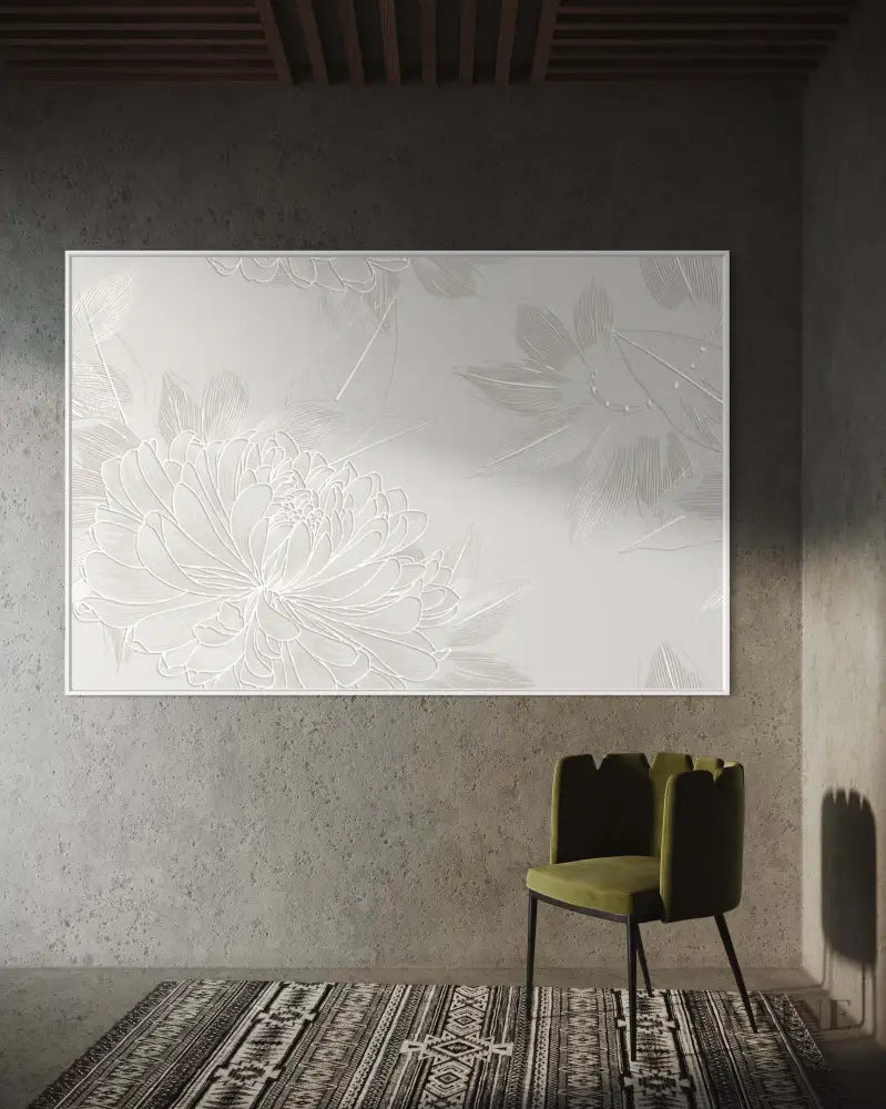 Silver Flowers - Hand Painting 