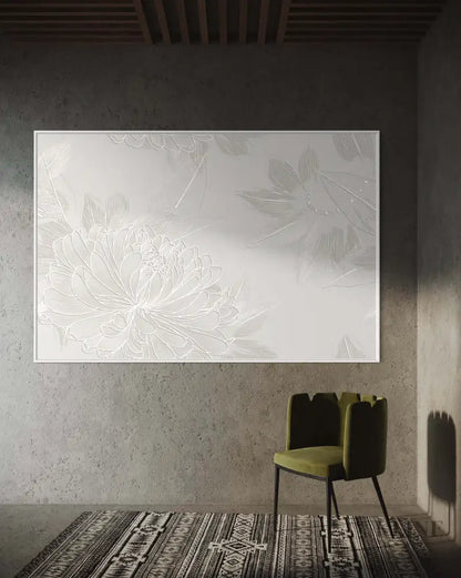 Silver Flowers - Hand Painting
