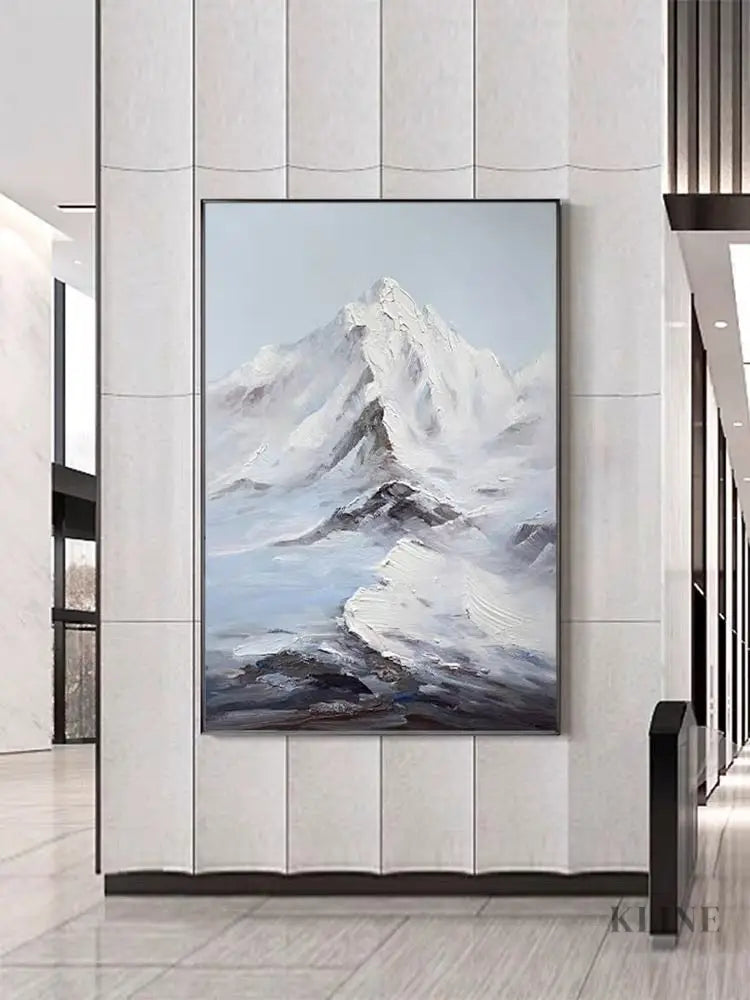 Snow Capped Mountain - Hand Painting Hotel Paintings & Wall Decor