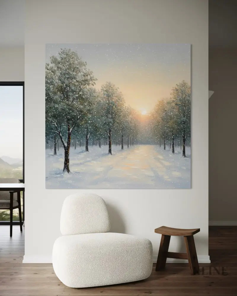 Snowbound Silence - Hand Painting Original Paintings for Sale