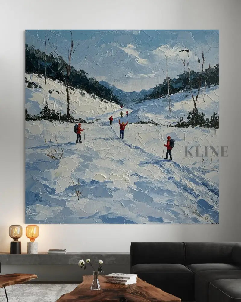 Snowy Valley Path - Hand Painting 