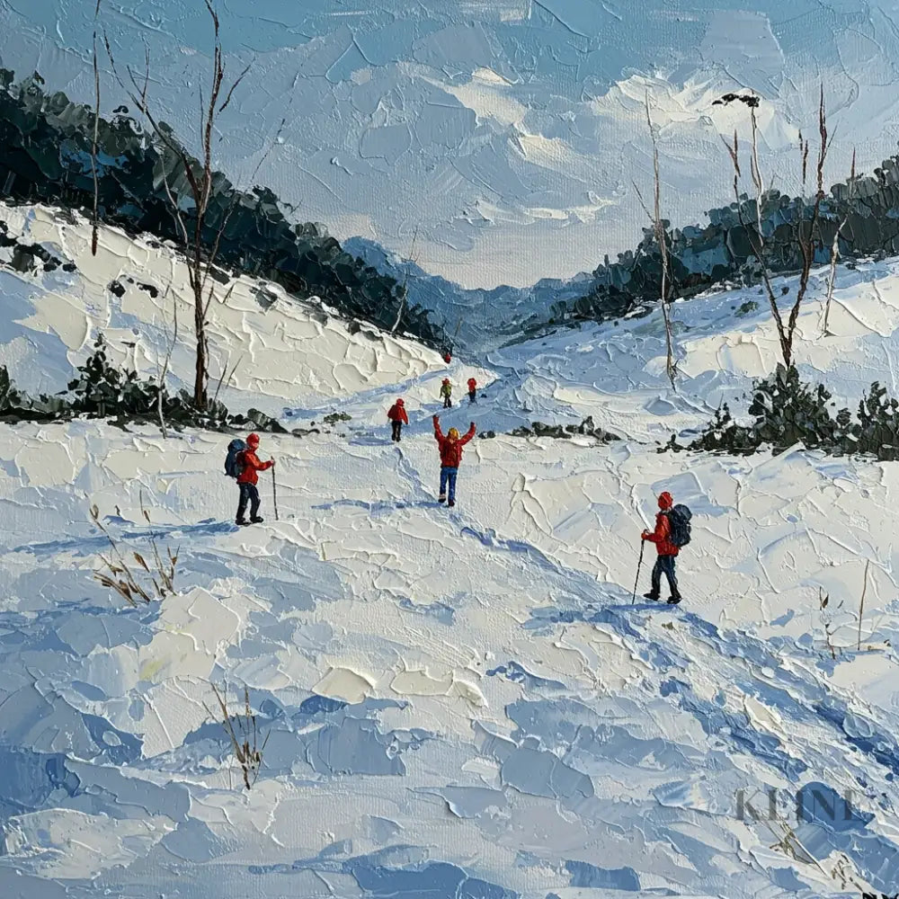 Snowy Valley Path - Hand Painting 