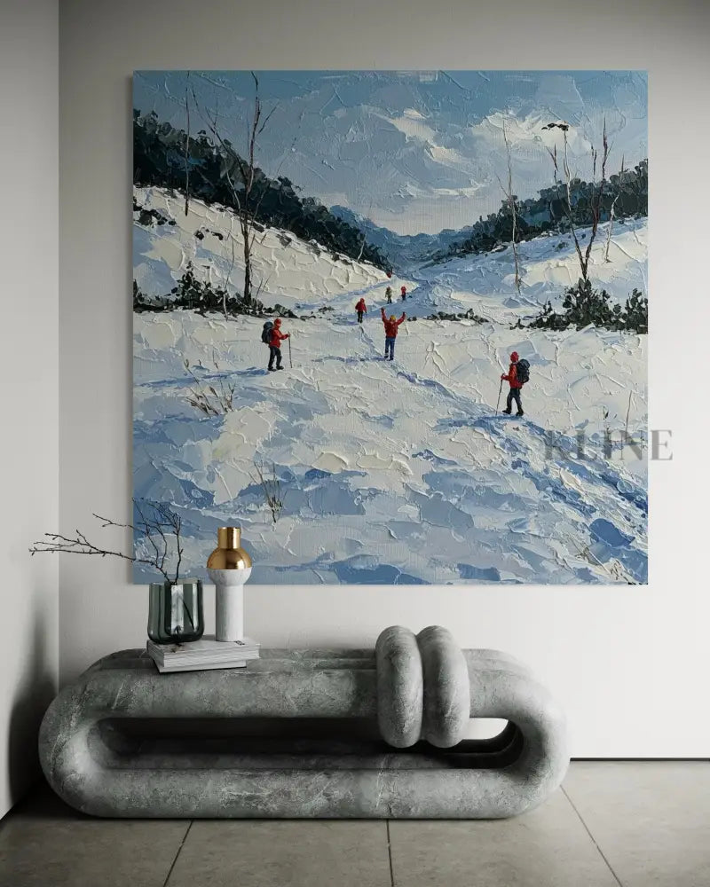Snowy Valley Path - Hand Painting