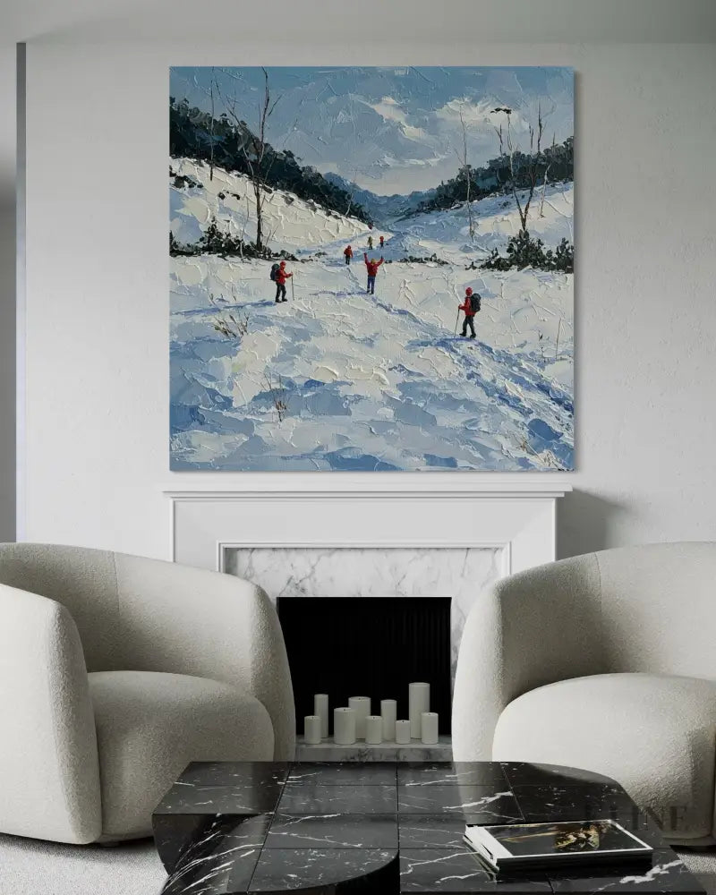 Snowy Valley Path - Hand Painting 