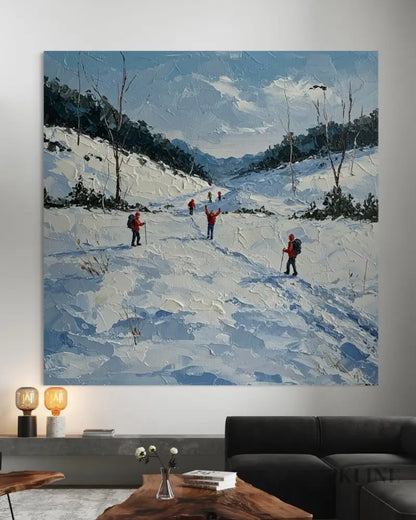 Snowy Valley Path - Hand Painting
