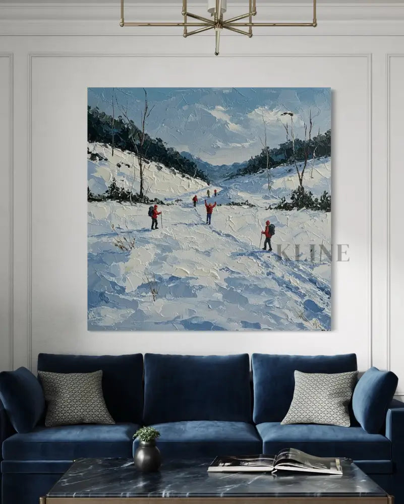 Snowy Valley Path - Hand Painting 