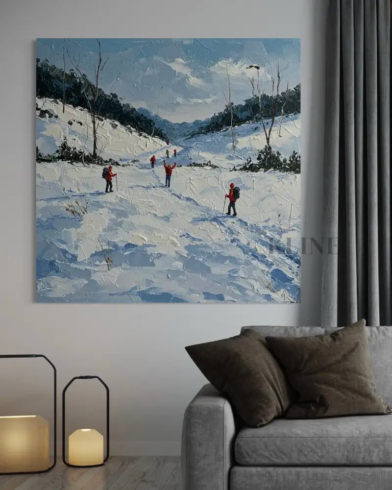 Snowy Valley Path - Hand Painting