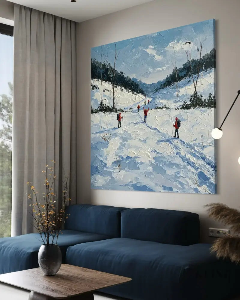 Snowy Valley Path - Hand Painting 