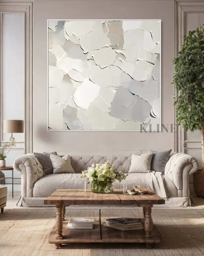 Soft Echoes - Hand Painting Lounge-Wandkunst