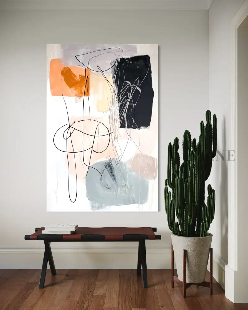 Soft Geometry in Blush - Hand Painting
