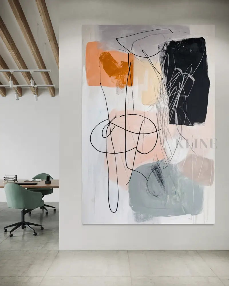 Soft Geometry in Blush - Hand Painting