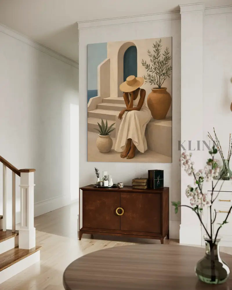 Somewhere in the Aegean - Hand Painting Vertical Wall Art & Paintings